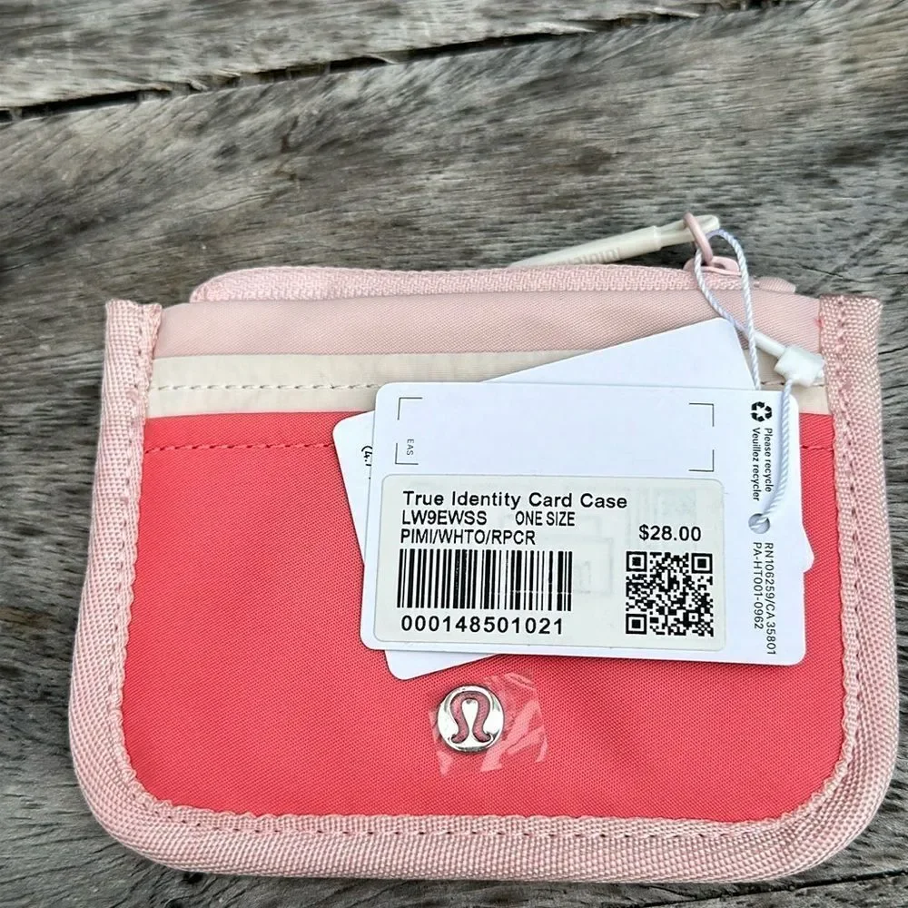 Lululemon True Identity Card Case Pink Mist/White‎ Opal/Raspberry Cream NWT